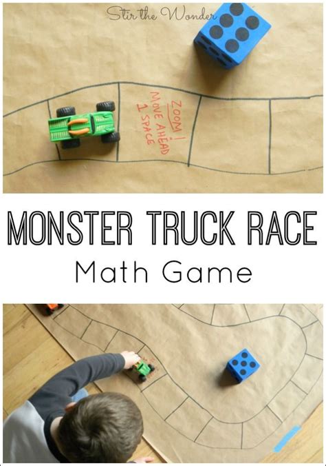 Monster Truck Race Math Game Stir The Wonder Math Games For Kids