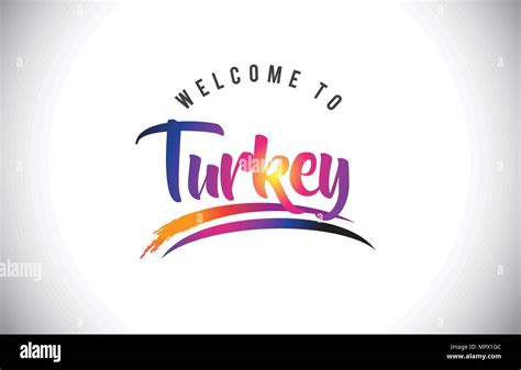 Turkey Welcome To Message In Purple Vibrant Modern Colors Vector