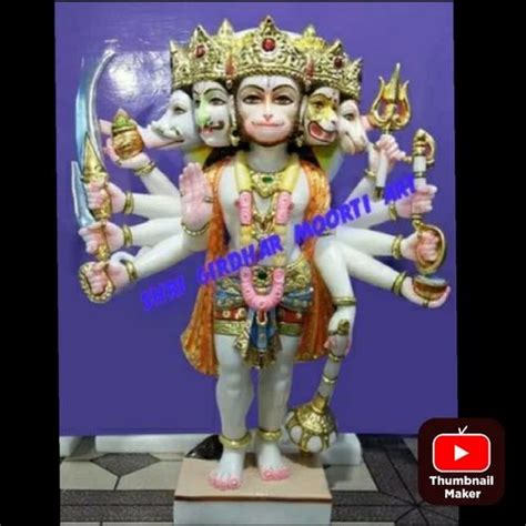 Marble Panchmukhi Hanuman Statue Packaging Type Wooden Box Size