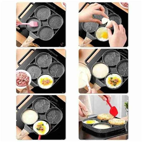 Four Hole Frying Pot Pan Thickened Omelet Pan Non Stick Egg Pancake