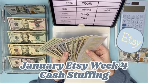 January Week Etsy Income Cash Envelope Stuffing Side Hustle