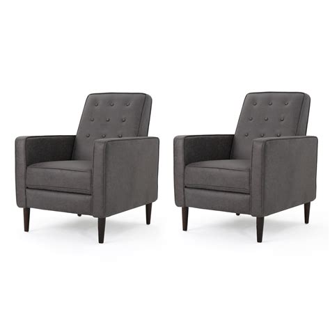 Mervynn Mid Century Modern Microfiber Recliner Set Of 2 By