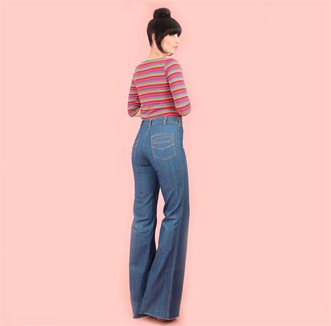 Vintage S High Waisted Denim Bell Bottoms Jeans Extra Etsy