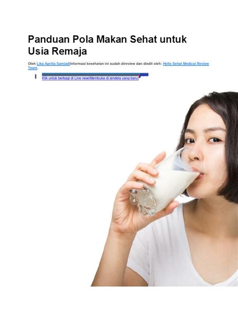 Panduan Pola Makan Sehat Untuk Usia Remaja Pdf