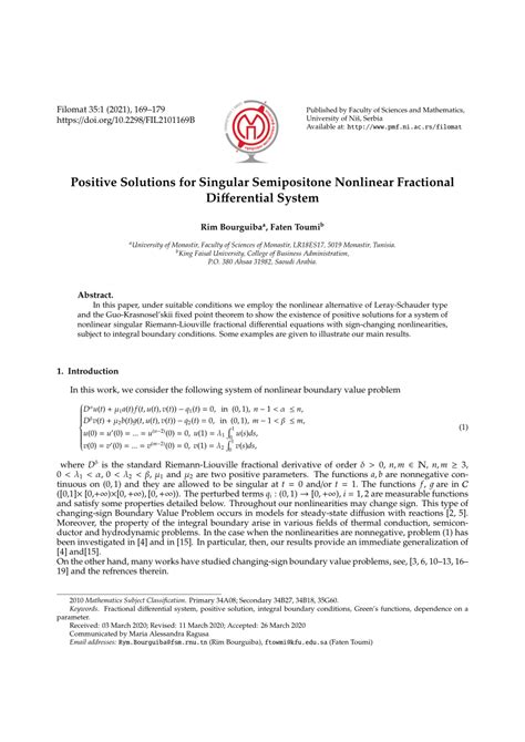 Pdf Positive Solutions For Singular Semipositone Nonlinear Fractional