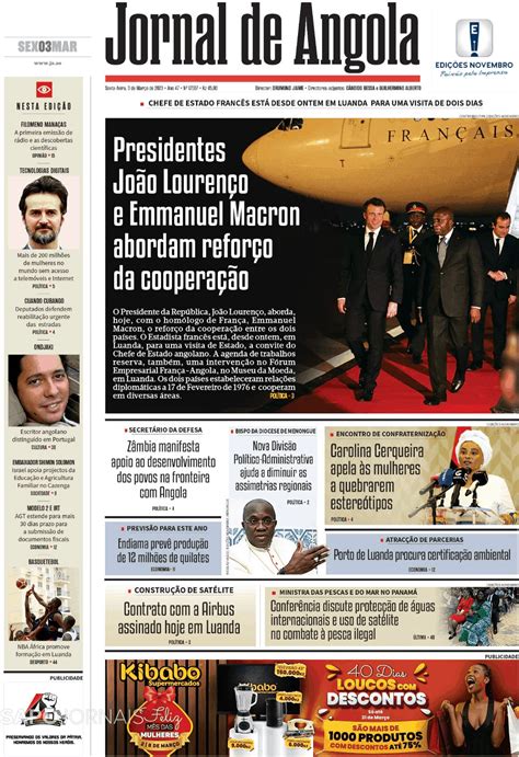 Jornal De Angola Mar Jornais E Revistas Sapo Pt Ltima