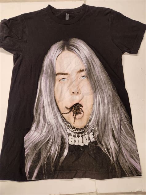 Billie Eilish Spider Mouth Merch 2020 Tour Black T Sh Gem