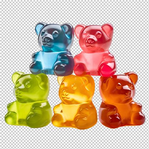 Premium Psd Jelly Bear Candy Gummy Dessert Blue Red Green Yellow