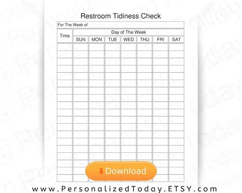 Free Printable Restroom Cleaning Log