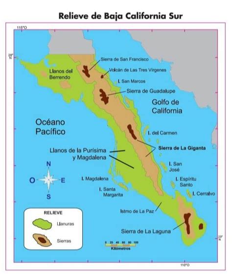 Mapas De Baja California Sur Con Nombres O Sin Nombres