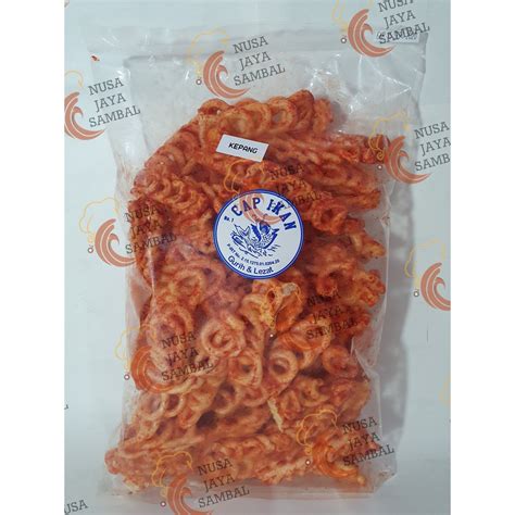 Jual Snack Kepang Cap Ikan Kerupuk Pedas Khas Medan 250 Gram Shopee