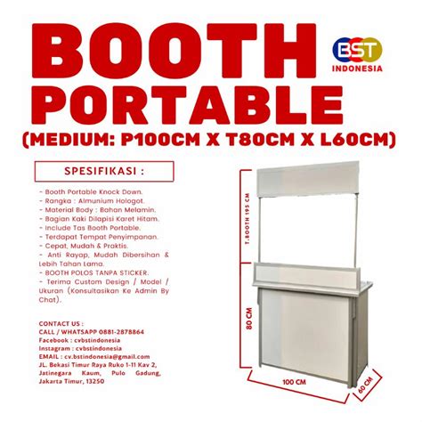 Jual BOOTH PORTABLE MEJA LIPAT EVENT DESK BOOTH JUALAN LIPAT KNOCK DOWN