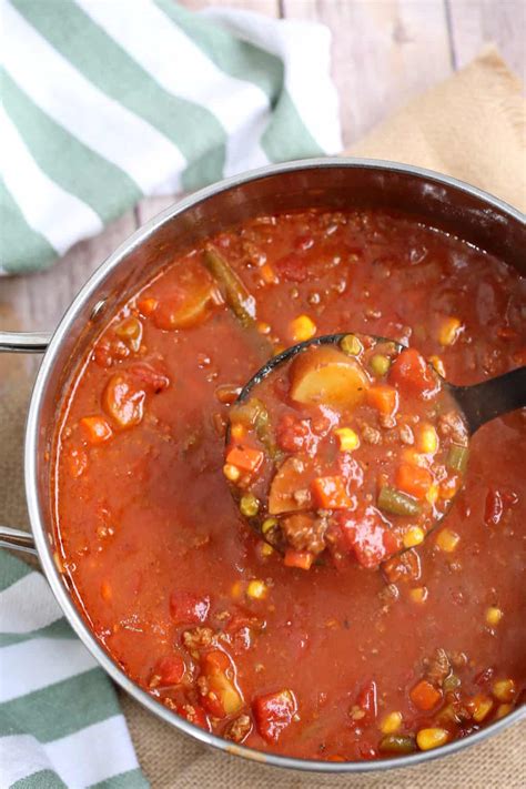 Easy Tomato Vegetable Hamburger Soup