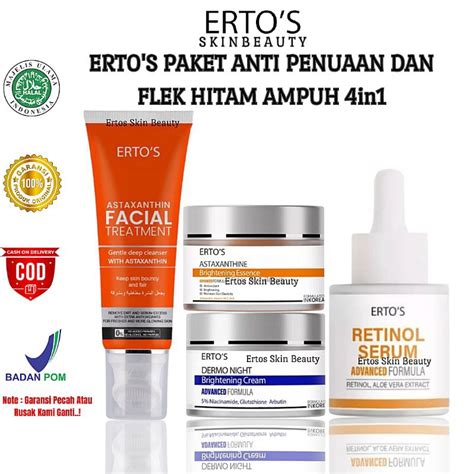 Jual Paket Ertos Anti Penuaan Dini Dan Penghilang Flek Hitam Diwajah