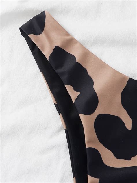 Cow Print High Cut Bikini Panty Shein Usa