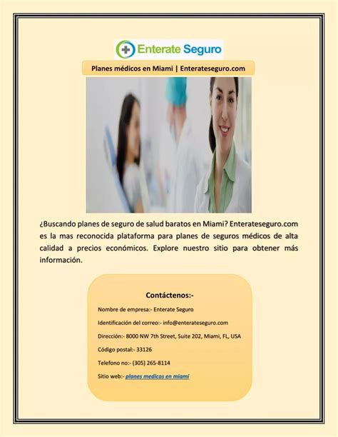 Ppt Planes M Dicos En Miami Enterateseguro Powerpoint