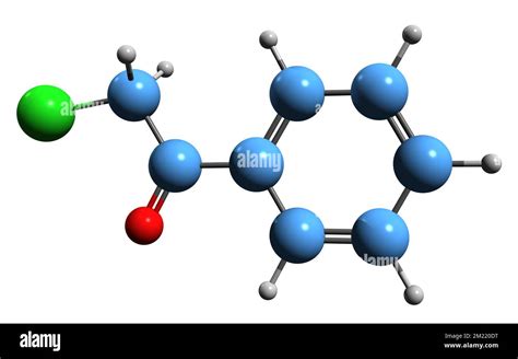 3d Image Of Phenacyl Chloride Skeletal Formula Molecular Chemical