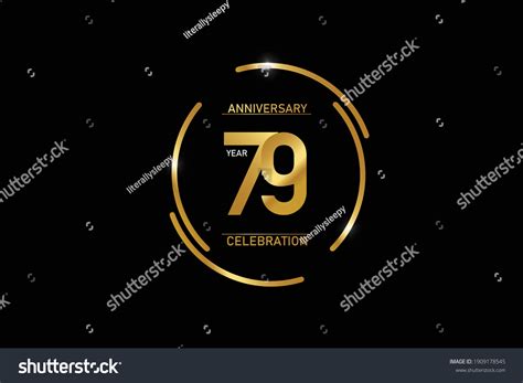 79 Year Anniversary Celebration Logotype Anniversary Stock Vector ...