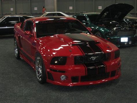 Ford Muscle Cars With Stripes Ford Mustang Red Black Stripe Tuned Muscle Car By Granturismomh