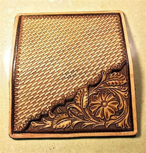 Hand Tooled Sheridan Style And Basket Stamped Leather Roper Etsy