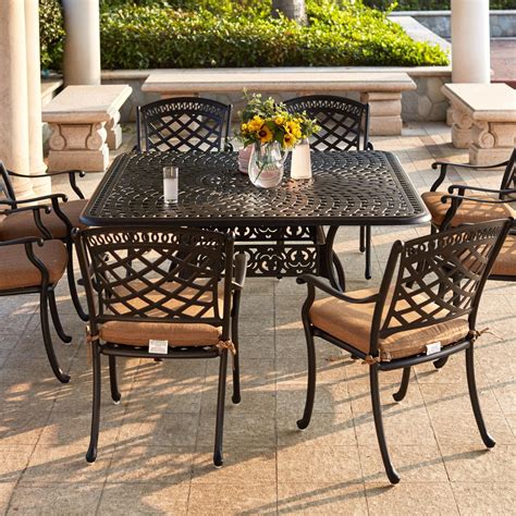 Darlee Sedona 9 Piece Cast Aluminum Patio Dining Set Antique Bronze