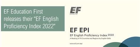 EF Education First Releases Their EF English Proficiency Index 2022