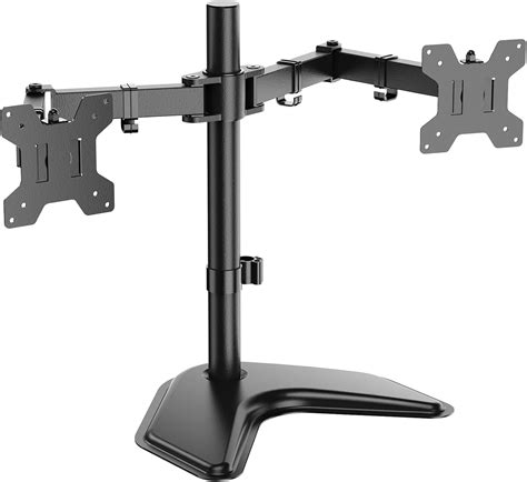 Wali Dual Monitor Stand Free Standing Desk Mount For Monitors Up To