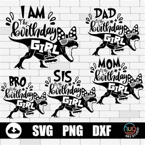 Girl Dinosaur Birthday Svg Etsy
