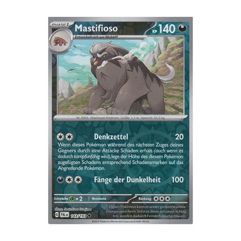 Mastifioso Reverse Holo Entwicklungen In Paldea Pokemon Karte