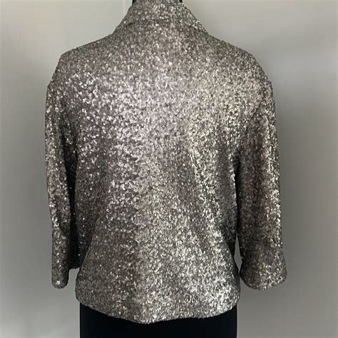 Zara Silver Sequin Jacket With Pockets Gem