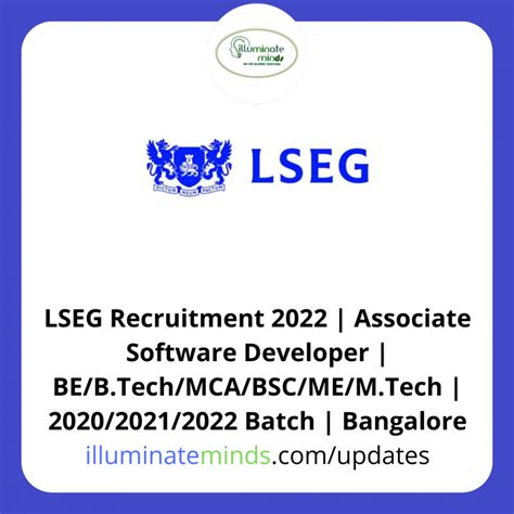 Lseg Recruitment Associate Software Developer Be B Tech Mca