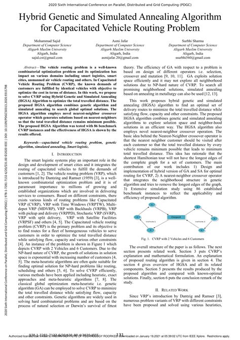 PDF Hybrid Genetic And Simulated Annealing Algorithm For Capacitated