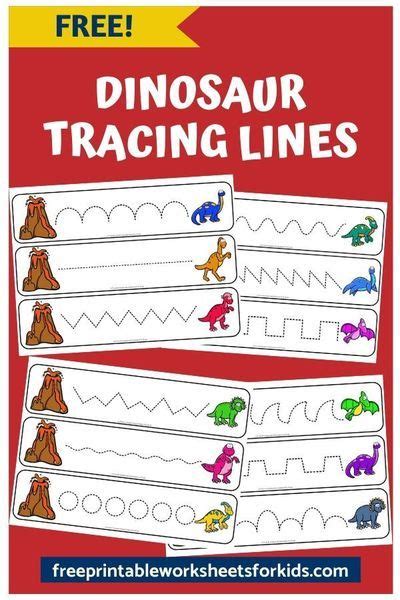 Dinosaur Tracing Lines Free Printable Writing Activities For