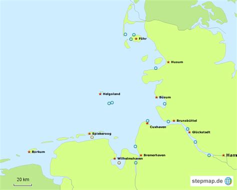 Stepmap Deutsche Bucht Großer Ausschnitt Landkarte Für Deutschland