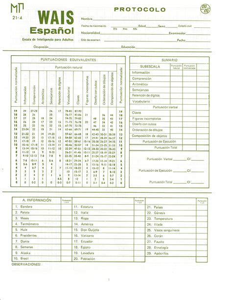 WAIS Adultos Manual para aplicaciones de evaluación psicológica