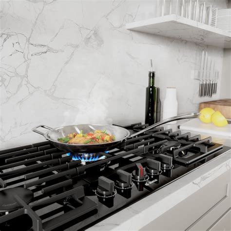 Bosch 800 Series 36 In 5 Burners Black Stainless Steel Gas Cooktop In The Gas Cooktops