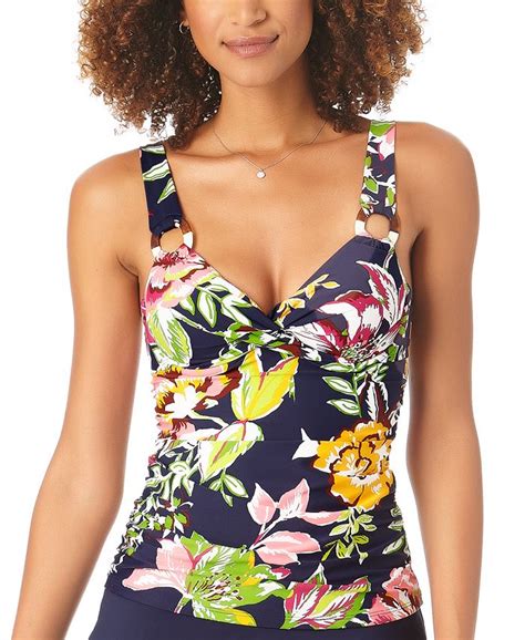 Anne Cole Tropical Floral Underwire Tankini Top Macys