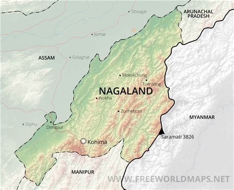 Naga India Map