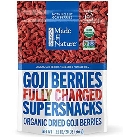 Made In Nature Organic Sun Dried Goji Berries Non GMO Vegan Snack 20oz