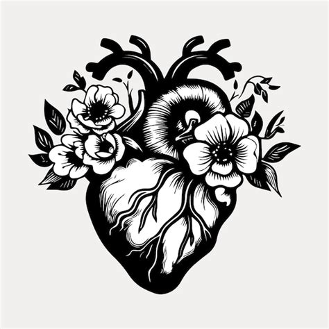 Dessin De Tatouage Floral Au C Ur Vecteur Premium G N R Base Dia