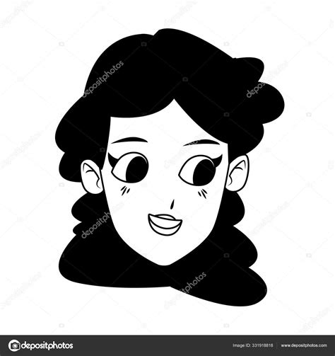 Happy Woman Face Smiling Icon Flat Design Stock Vector Image By