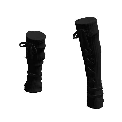 Leg Warmers W Ribbons Black Dark Grey Roblox