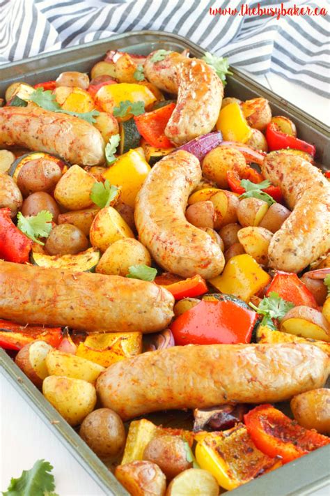 Italian Sausage Sheet Pan Dinner The Busy Baker