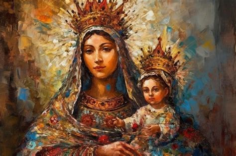 Premium Ai Image Virgen Del Carmen Blessed Virgin Mary Our Lady Nossa