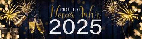 Frohes neues Jahr 2025 Silvester Neujahr Feiertag Grußkarte lang Banner