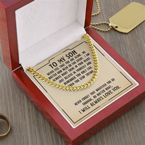 Unbreakable Bond Inspirational Cuban Link Chain For Your Son A Symb