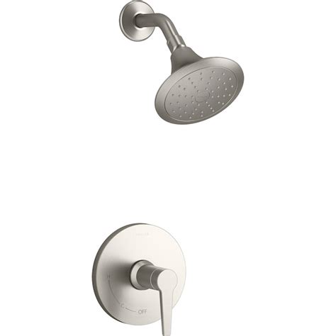 Kohler Pitch Vibrant Brushed Nickel 1 Handle Single Function Round Shower Faucet In The Shower