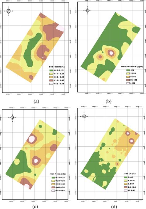 Kriged Map For Soil Chemical Properties And Plant Nutrients In Soil