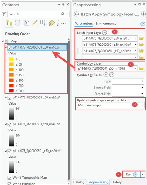 How To Apply The Same Symbology To Multiple Rasters In Arcgis Pro