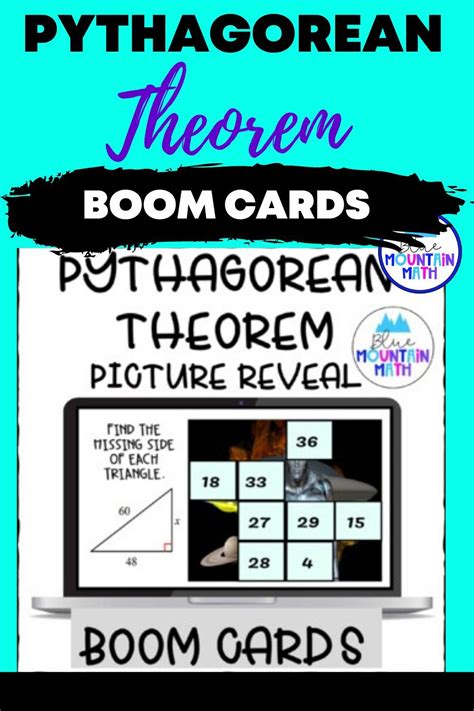 Pythagorean Theorem Picture Reveal Boom Cards Digital Task Cards